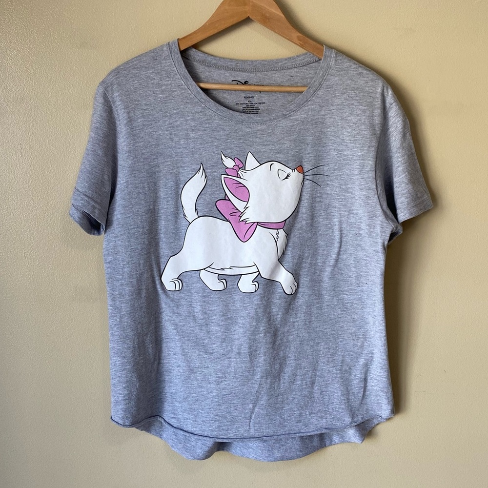 Disney Aristocats Marie Gray Short Sleeve Raw Hem T-Shirt Juniors Sz XXL